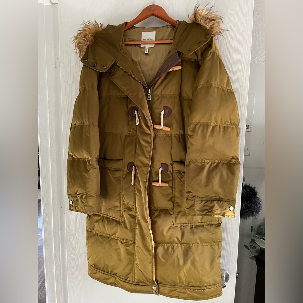 Women's Mustard Parka Coat - Picture 4 of 12